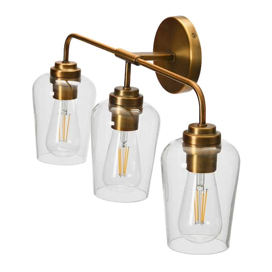 Hello Honey® Robert Stevenson Lighting Holden Metal & Glass 3-Light Vanity